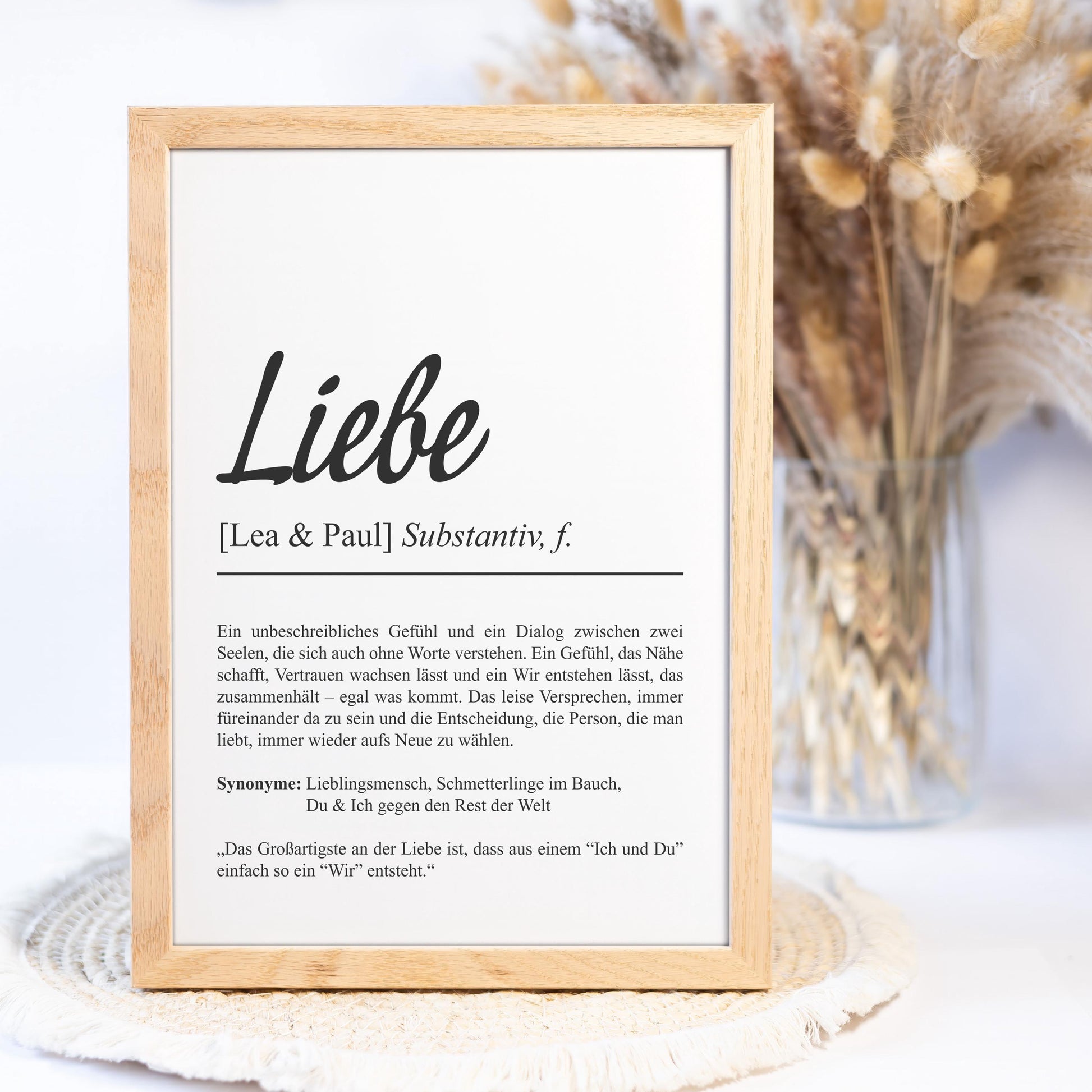 Liebe Definition Poster personalisierbar mit Namen Liebesposter Geschenk Partner Poster Definition Hochzeit Poster Heirat