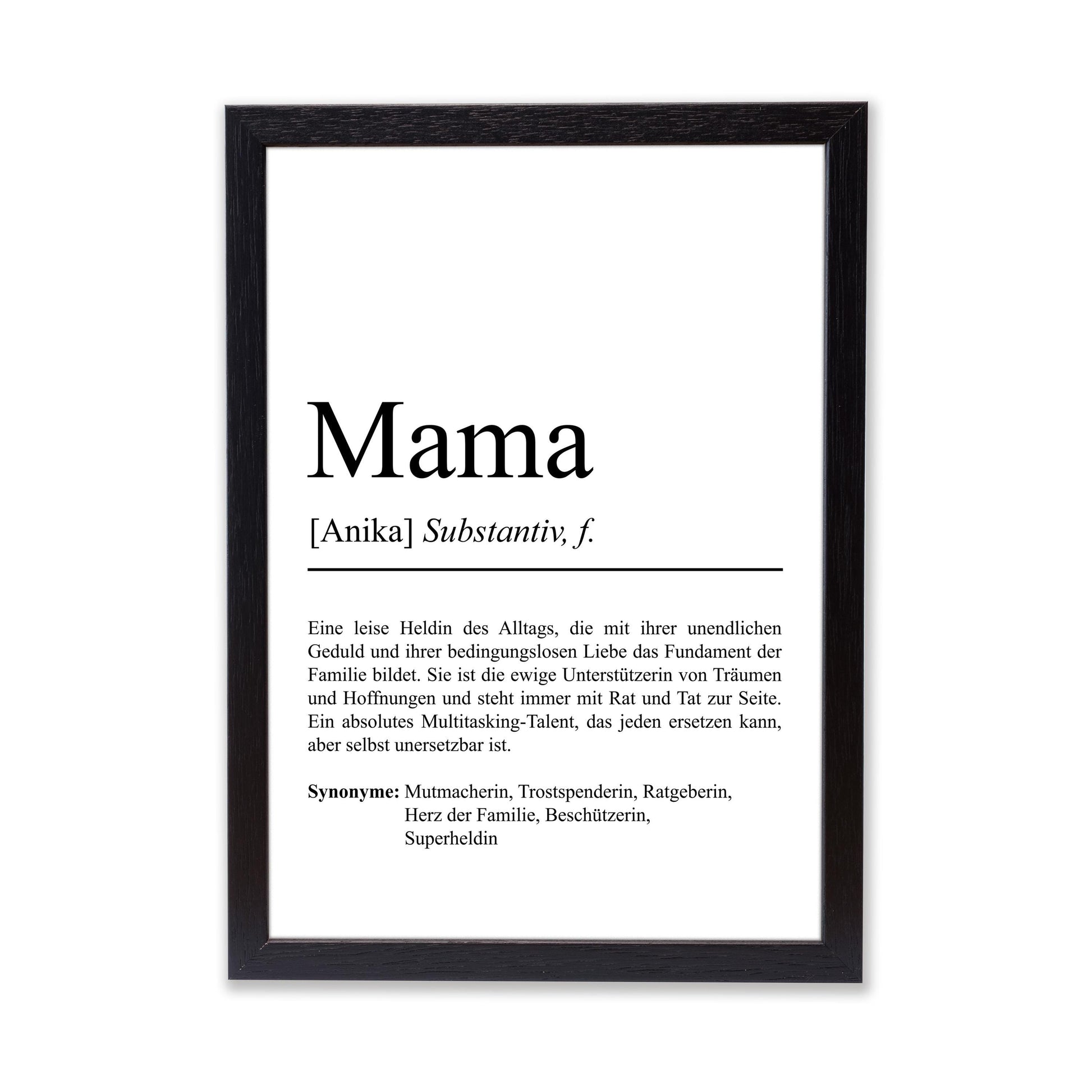 Mama Definition Poster personalisierbar mit Namen Poster Geschenk Mama Einzug Geschenk Mama personalisierbar Poster ungerahmt