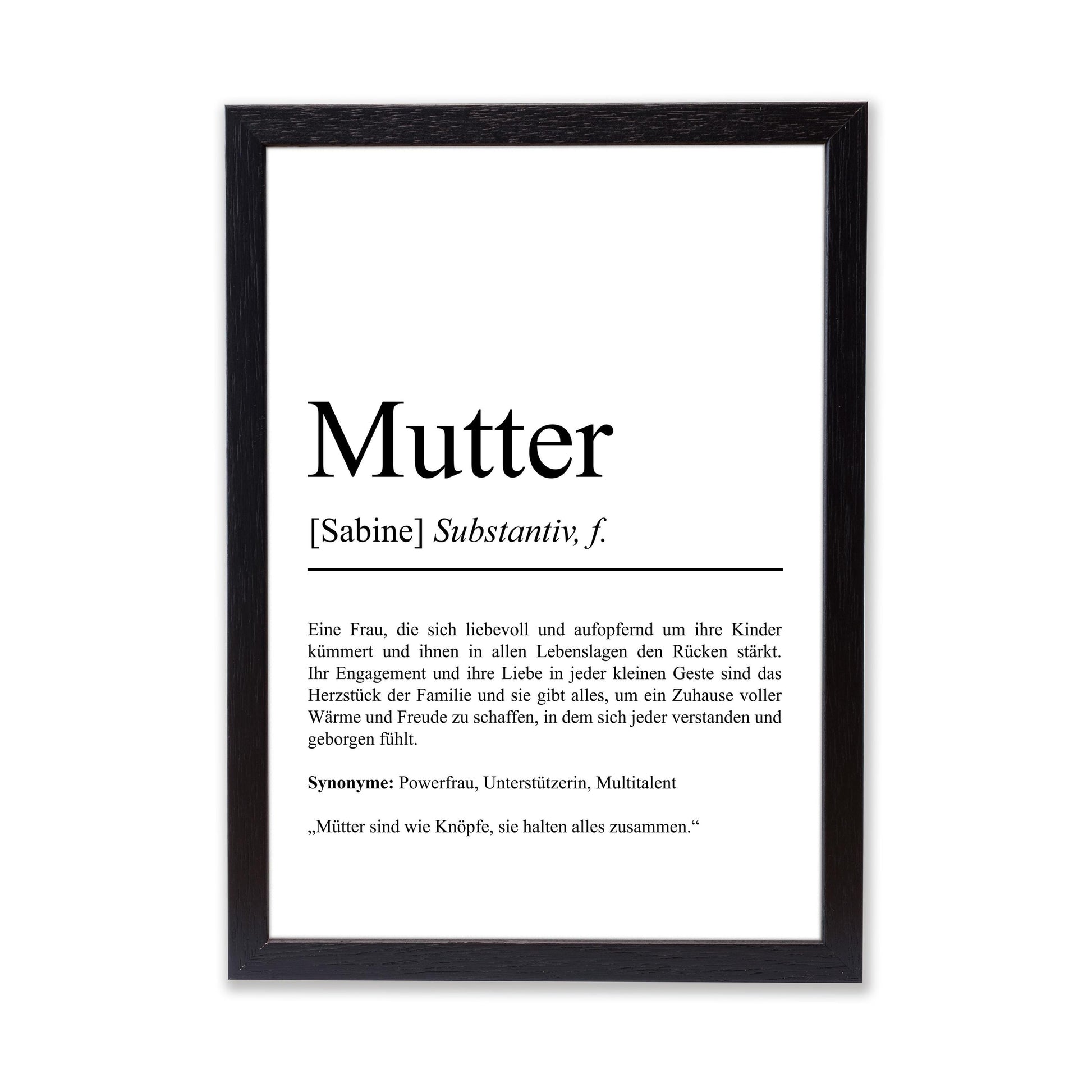 Mutter Definition Poster personalisierbar mit Namen Mutter Poster Geschenk Einzug Geburtstag Geschenk Mutter Poster Geburt Geschenk Mutter