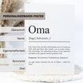 Oma Definition Poster personalisierbar mit Namen Oma Poster Geschenk Einzug Geburtstag Geschenk Oma Poster Familienmitglied Minimalistisch