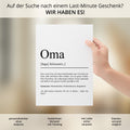 Oma Definition Poster personalisierbar mit Namen Oma Poster Geschenk Einzug Geburtstag Geschenk Oma Poster Familienmitglied Minimalistisch