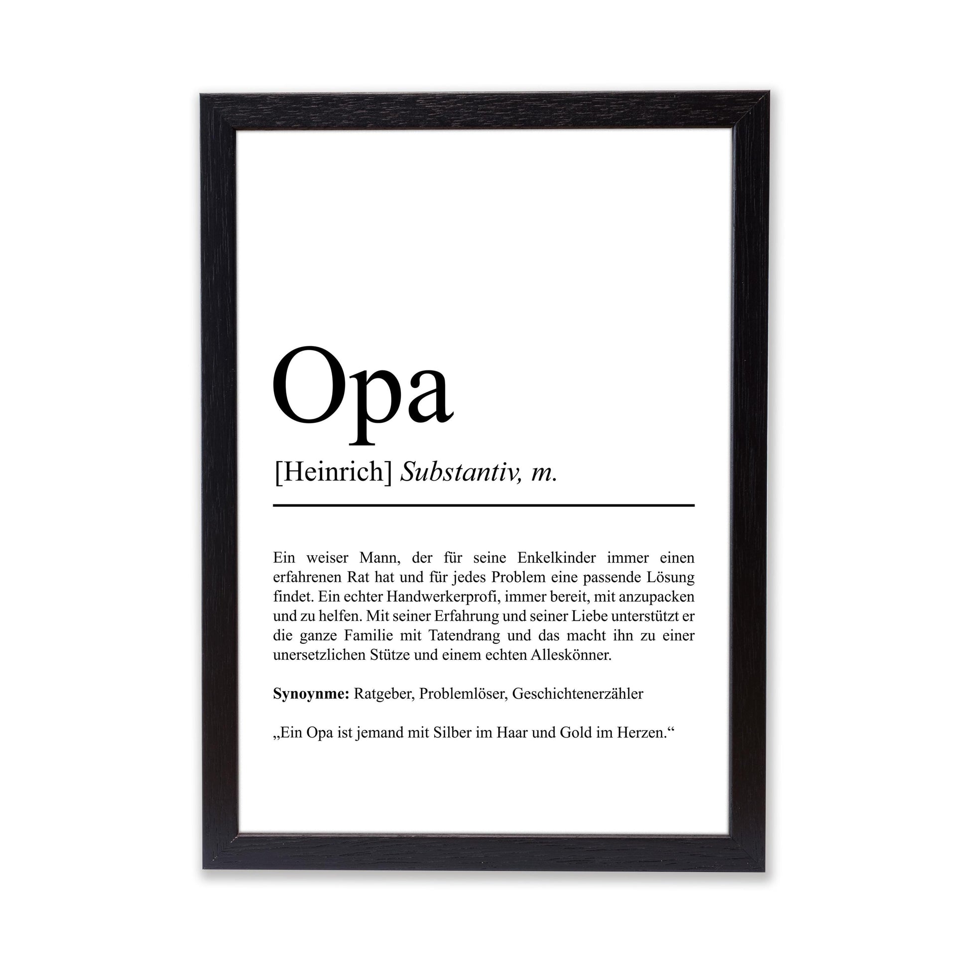 Opa Definition Poster personalisierbar mit Namen Opa Poster Geschenk Einzug Geburtstag Geschenk Opa Poster Familienmitglied Minimalistisch