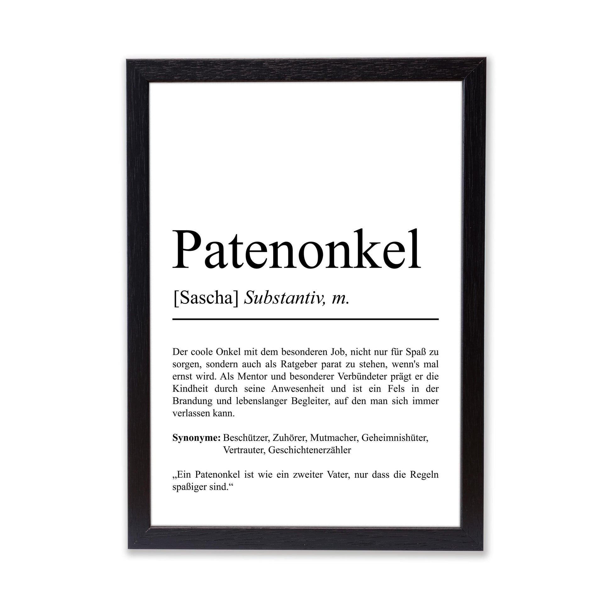 Patenonkel Definition Poster personalisierbar mit Namen Patenonkel Poster Geschenk Geburtstag Patenonkel Poster Definition