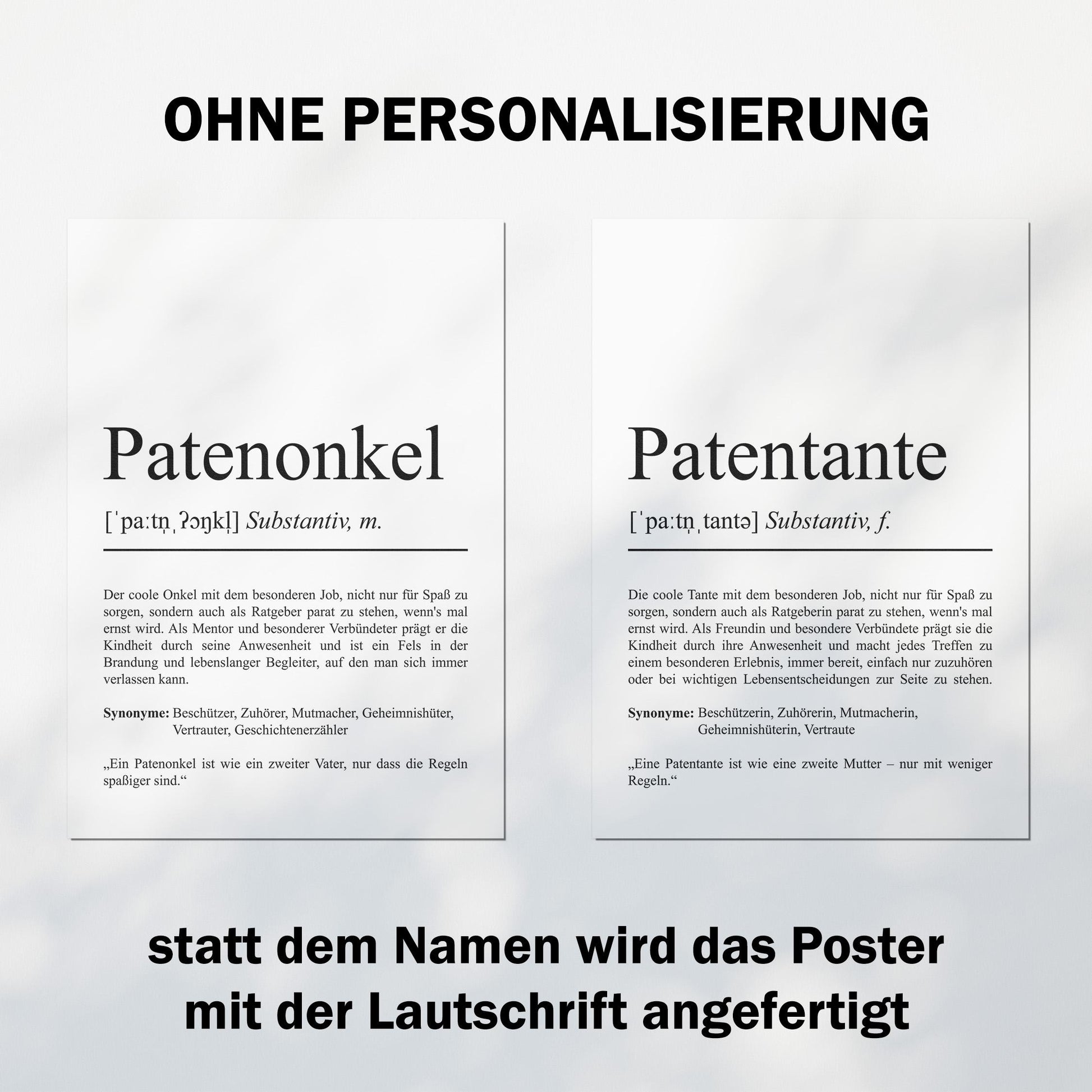 Patenonkel Definition Poster personalisierbar mit Namen Patenonkel Poster Geschenk Geburtstag Patenonkel Poster Definition