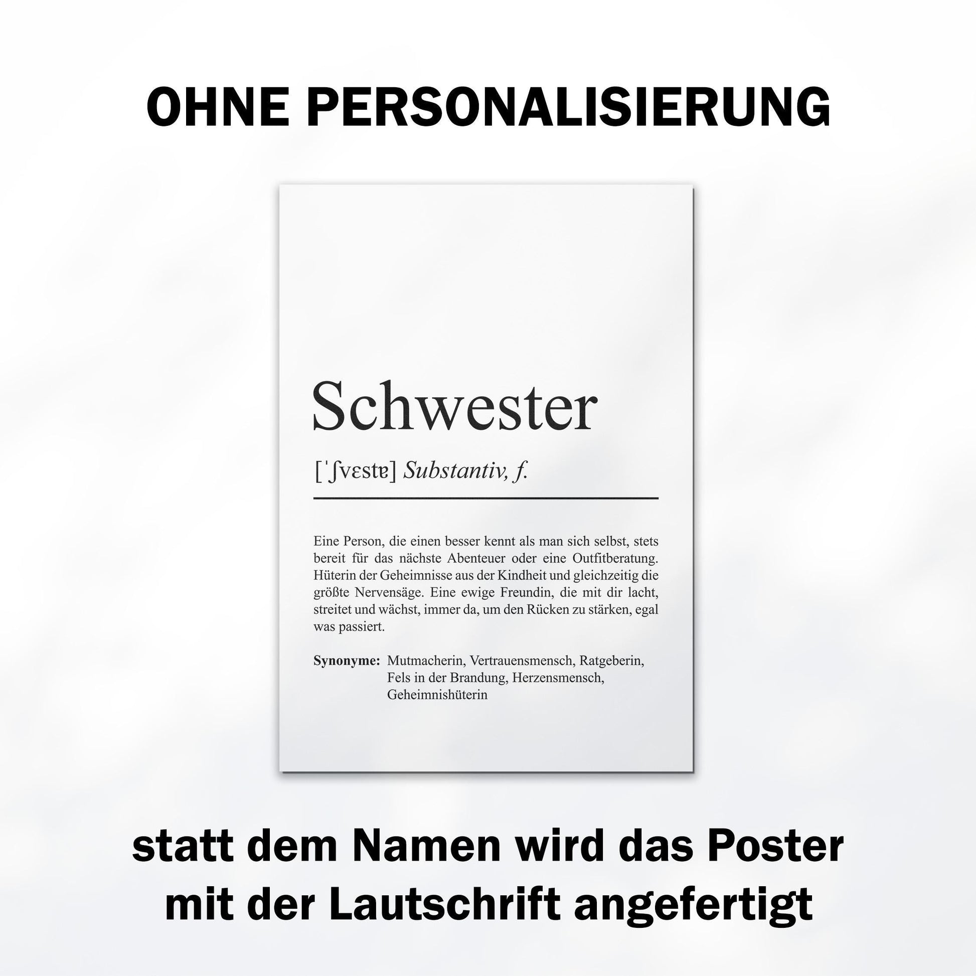 Schwester Definition Poster personalisierbar mit Namen Schwester Poster Geschenk Einzug Geburtstag Geschenk Schwester Geschwister Liebe