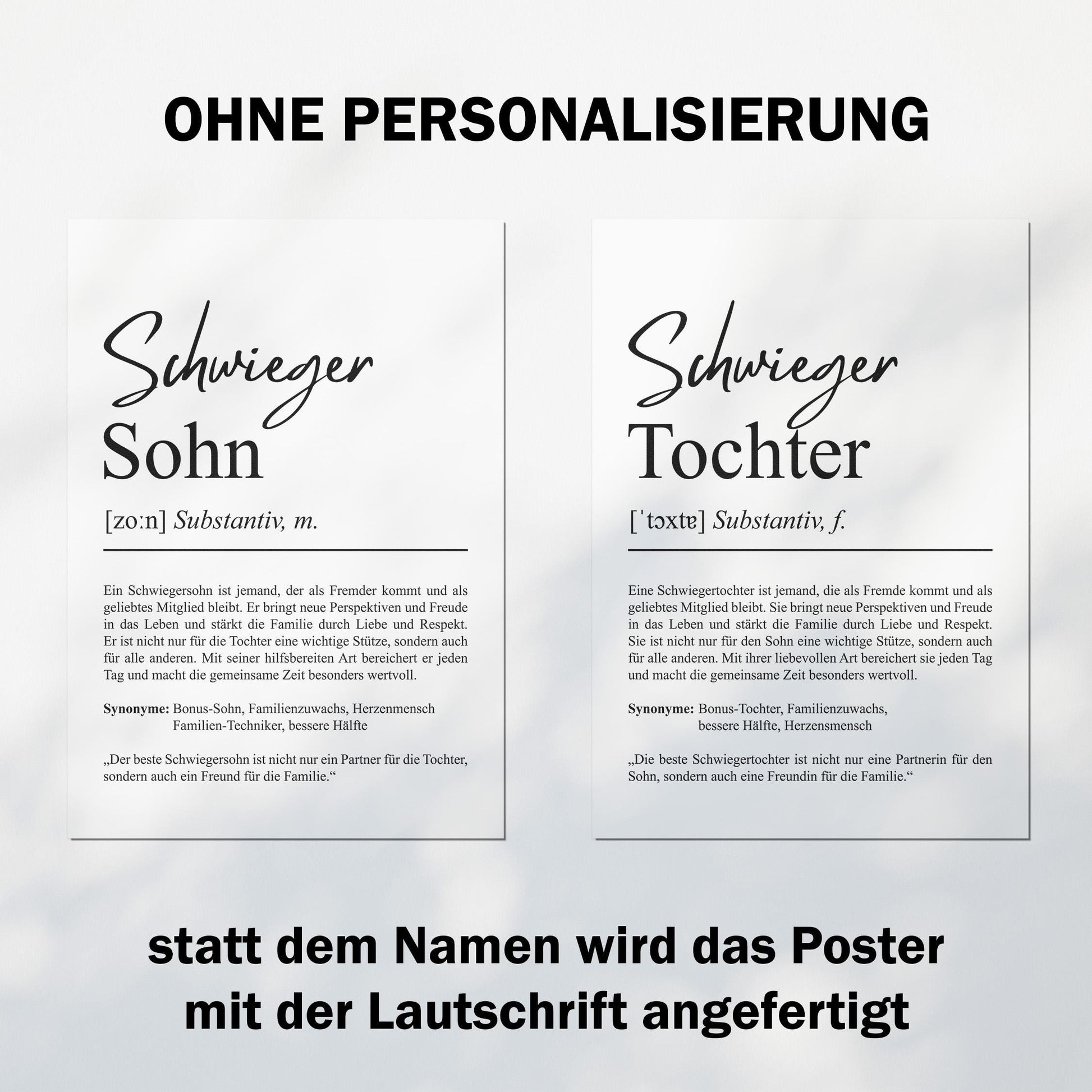 Schwiegertochter Definition Poster personalisierbar mit Namen Schwiegertochter Poster Geschenk Hochzeit Schwiegertochter Geburtstag Geschenk