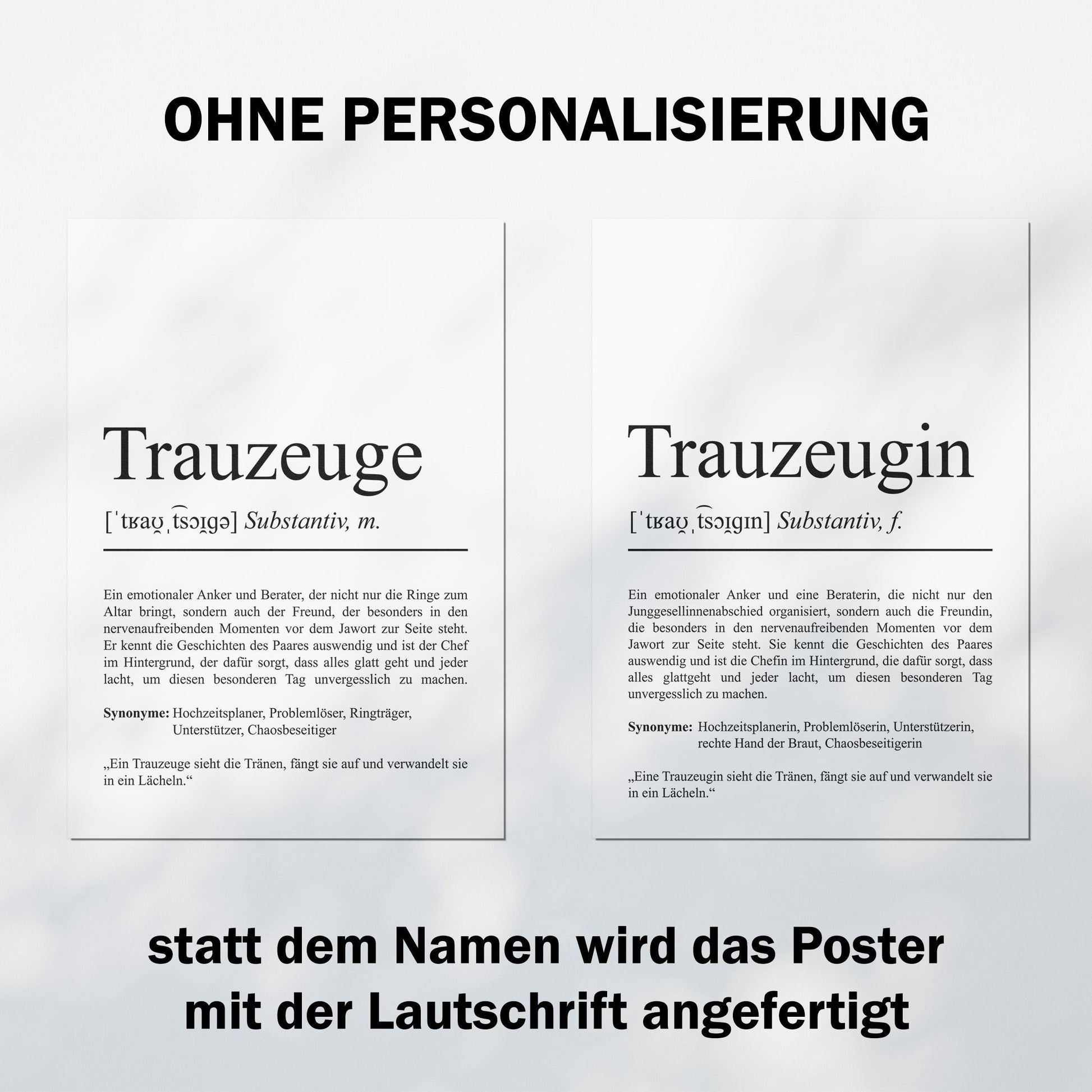 Trauzeugin Definition Poster personalisierbar mit Namen Treuzeugin Poster Geschenk Frage Trauzeugin Poster Definition Hochzeit Poster Heirat
