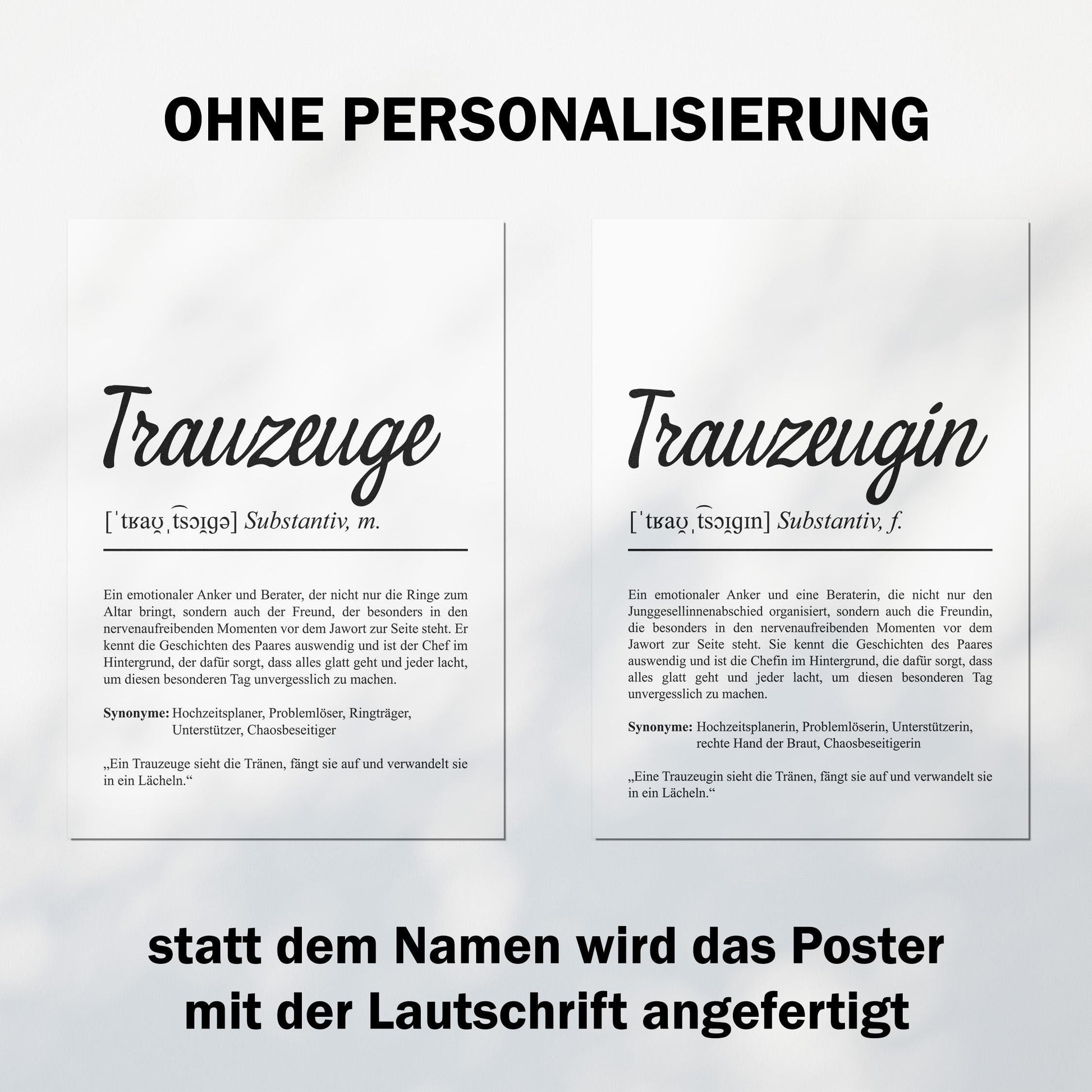 Trauzeugin Definition Poster personalisierbar mit Namen Treuzeugin Poster Geschenk Frage Trauzeugin Poster Definition Hochzeit Poster Heirat