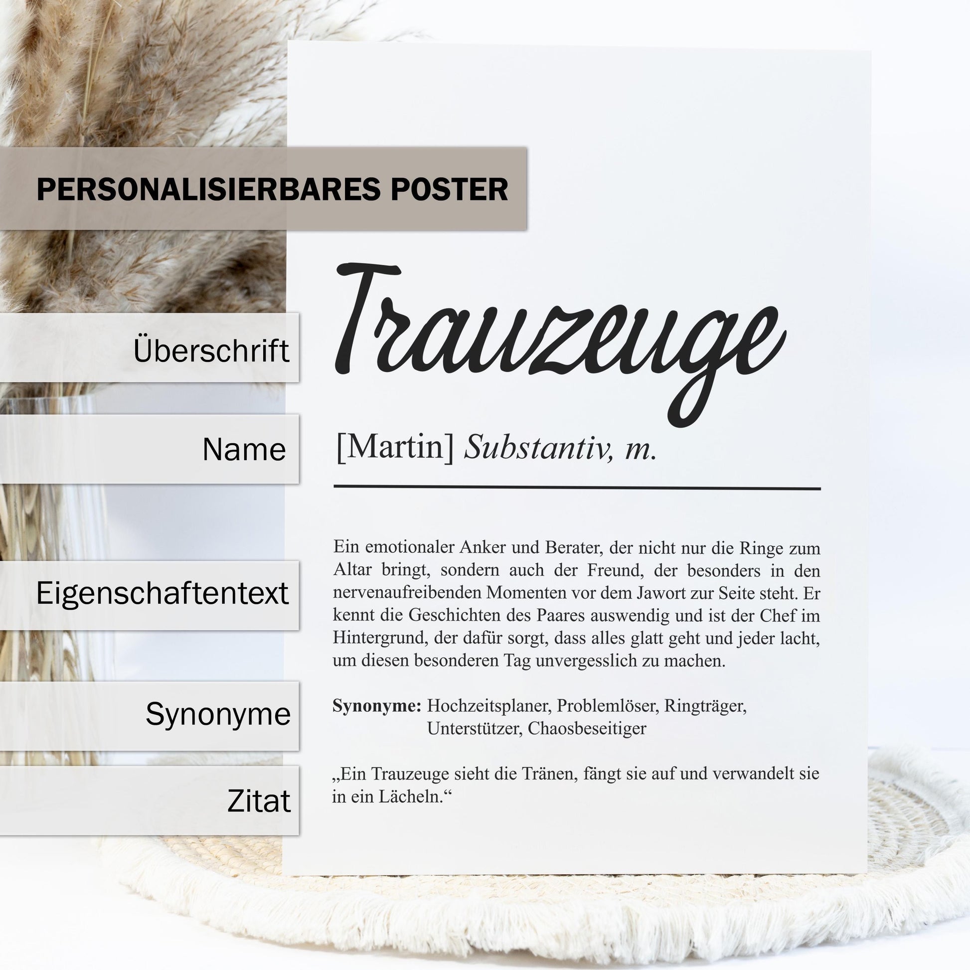 Trauzeuge Definition Poster personalisierbar mit Namen Treuzeuge Poster Geschenk Frage Trauzeuge Poster Definition Hochzeit Poster Heirat