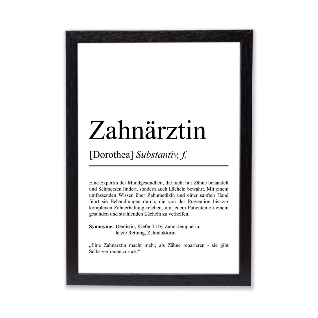 Zahnärztin Definition Poster personalisierbar mit Namen Beruf Poster Zahnärztin Geschenk Einzug Geburtstag Geschenk Zahnärztin Poster Beruf