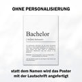 Bachelor Definition Poster personalisierbar mit Namen Abschluss Poster Bachelor Geschenk zum Abschluss Geschenk Bachelor Poster Definition
