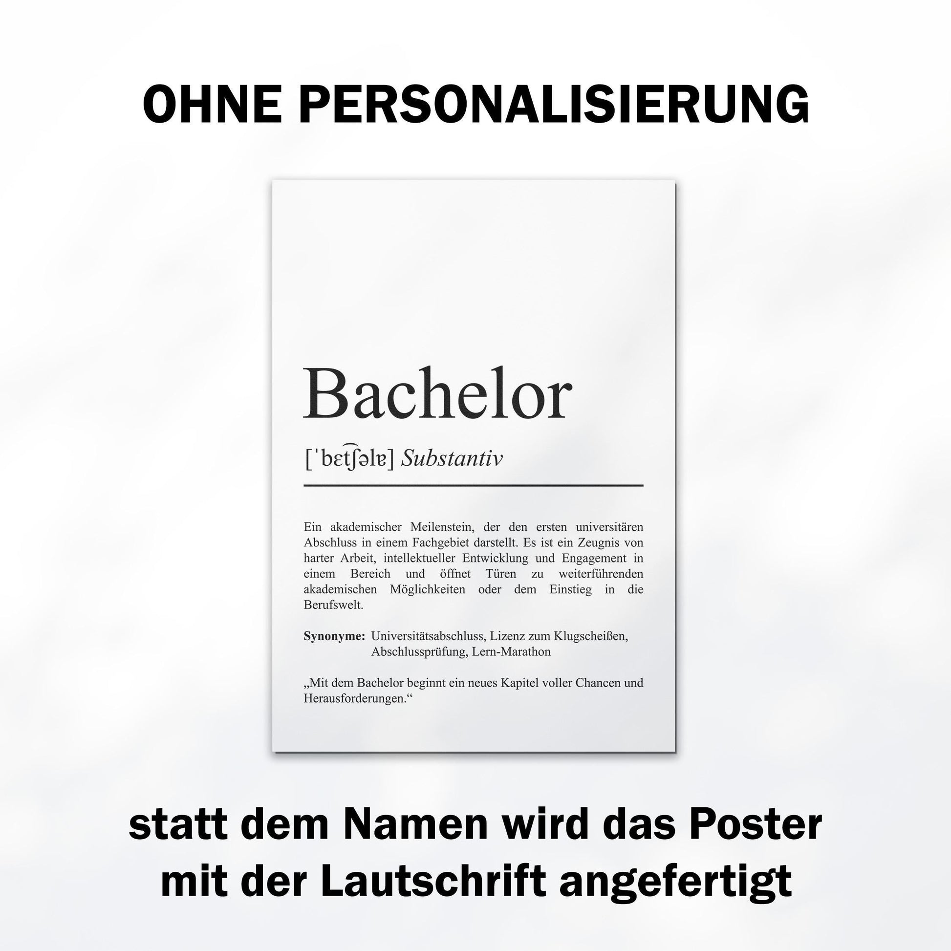 Bachelor Definition Poster personalisierbar mit Namen Abschluss Poster Bachelor Geschenk zum Abschluss Geschenk Bachelor Poster Definition