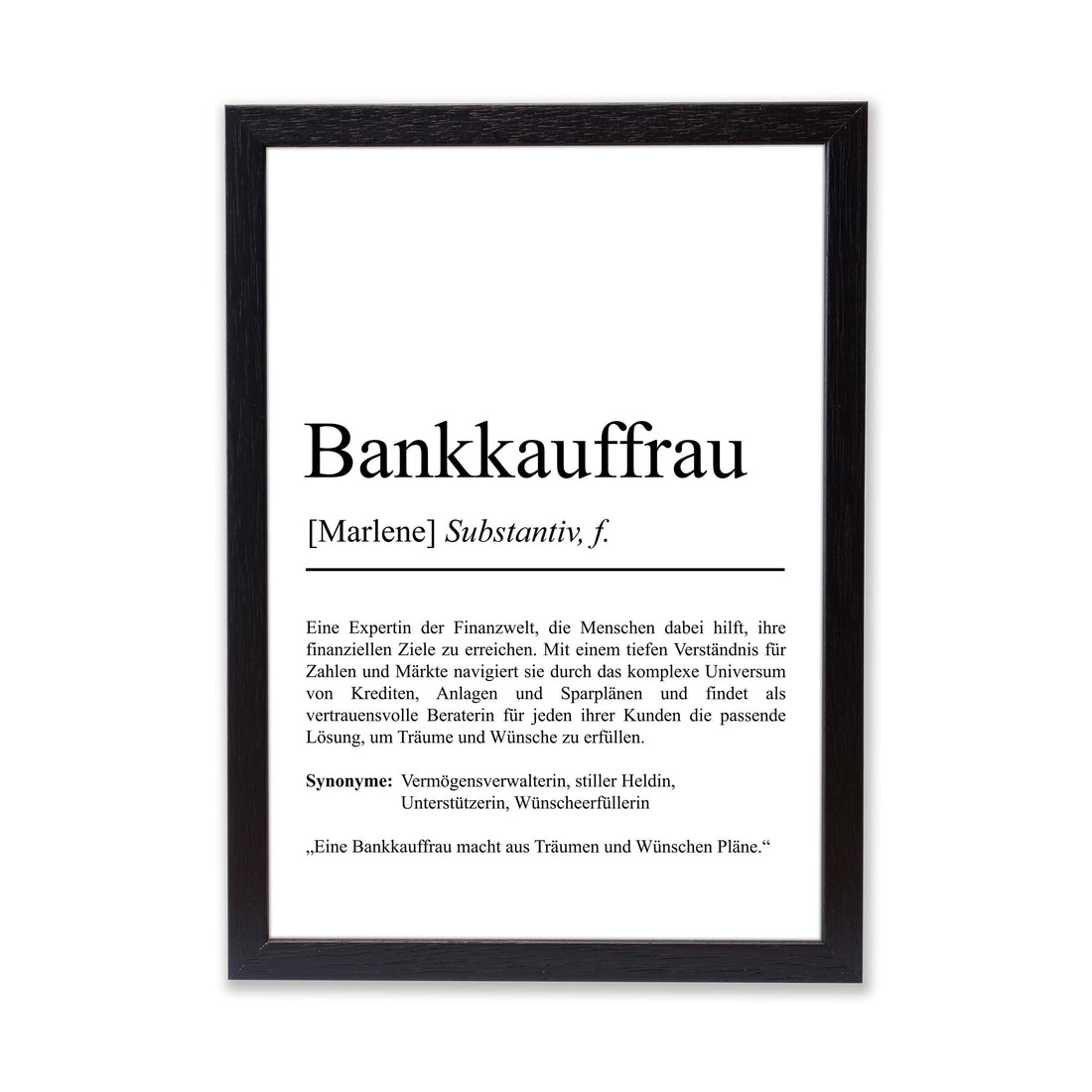 Bankkauffrau Definition Poster personalisierbar mit Namen Beruf Poster Bankkauffrau Geschenk Einzug Geburtstag Geschenk Bankkauffrau Poster