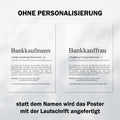 Bankkauffrau Definition Poster personalisierbar mit Namen Beruf Poster Bankkauffrau Geschenk Einzug Geburtstag Geschenk Bankkauffrau Poster