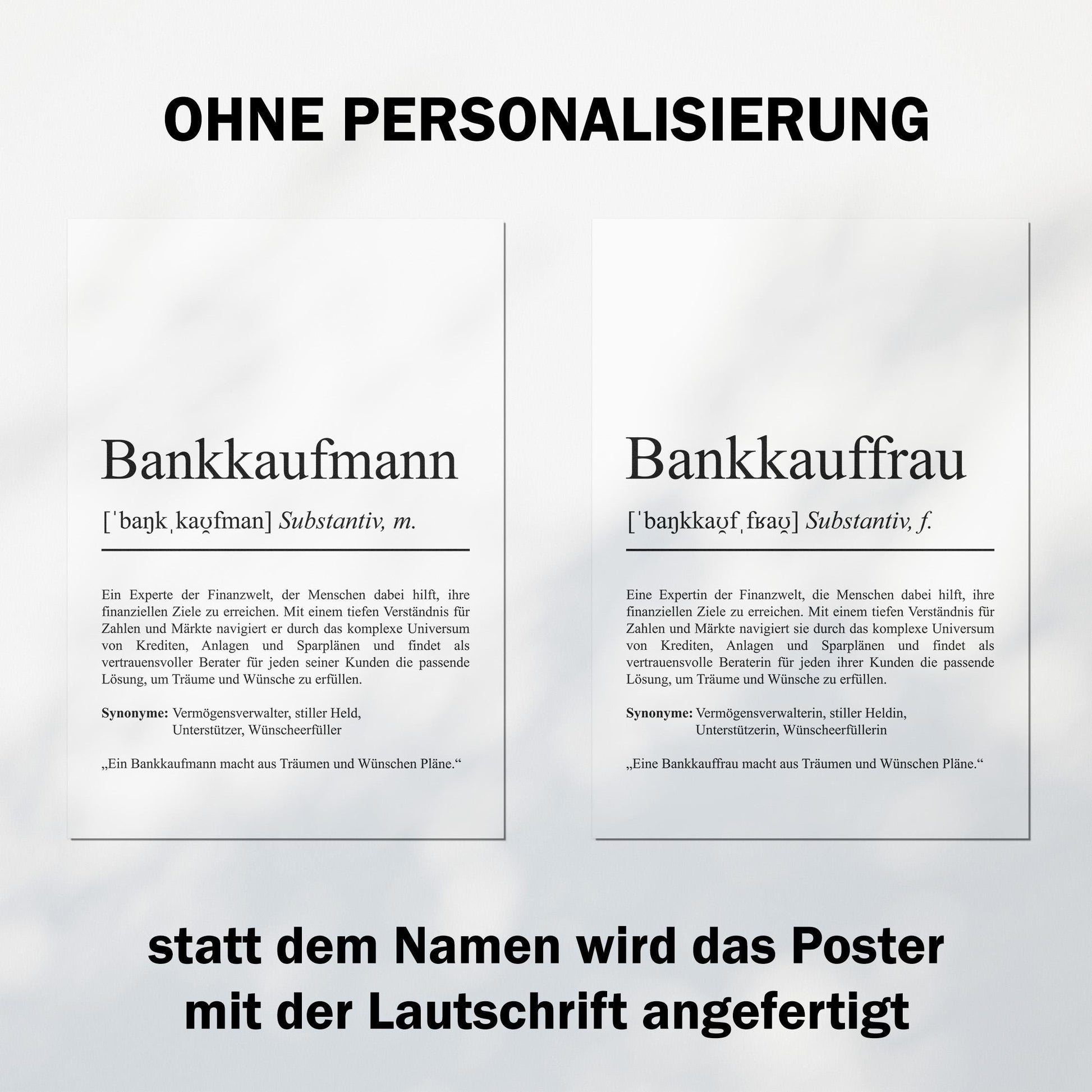 Bankkauffrau Definition Poster personalisierbar mit Namen Beruf Poster Bankkauffrau Geschenk Einzug Geburtstag Geschenk Bankkauffrau Poster