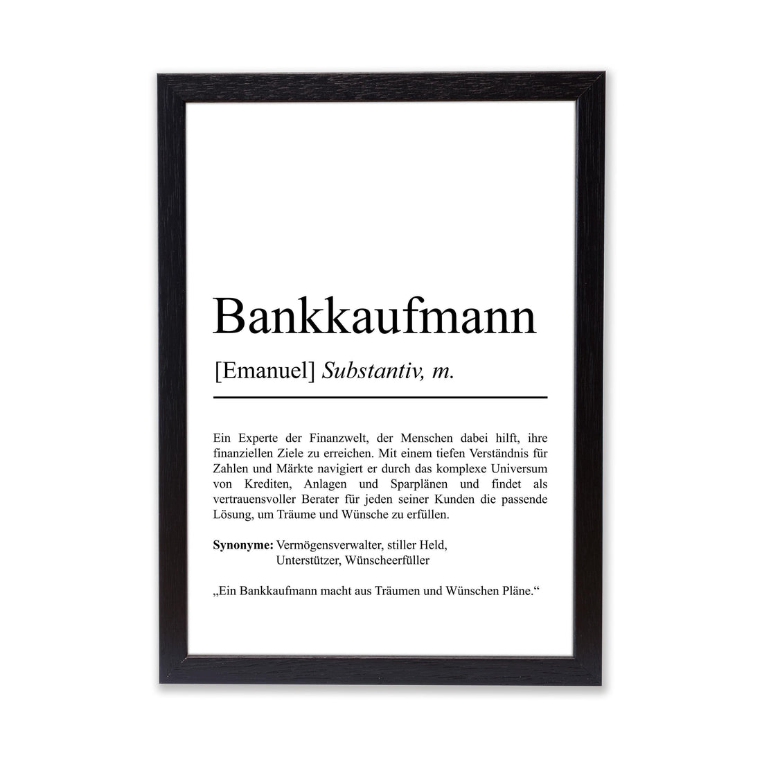 Bankkaufmann Definition Poster personalisierbar mit Namen Beruf Poster Bankkaufmann Geschenk Einzug Geburtstag Geschenk Bankkaufmann Poster