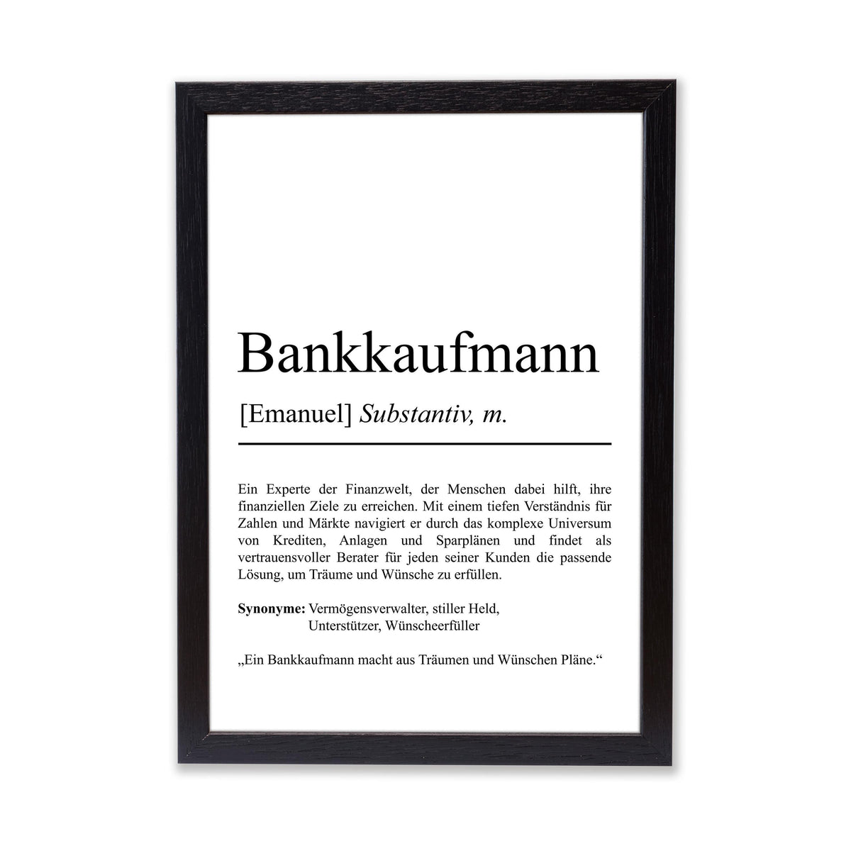 Bankkaufmann Definition Poster personalisierbar mit Namen Beruf Poster Bankkaufmann Geschenk Einzug Geburtstag Geschenk Bankkaufmann Poster