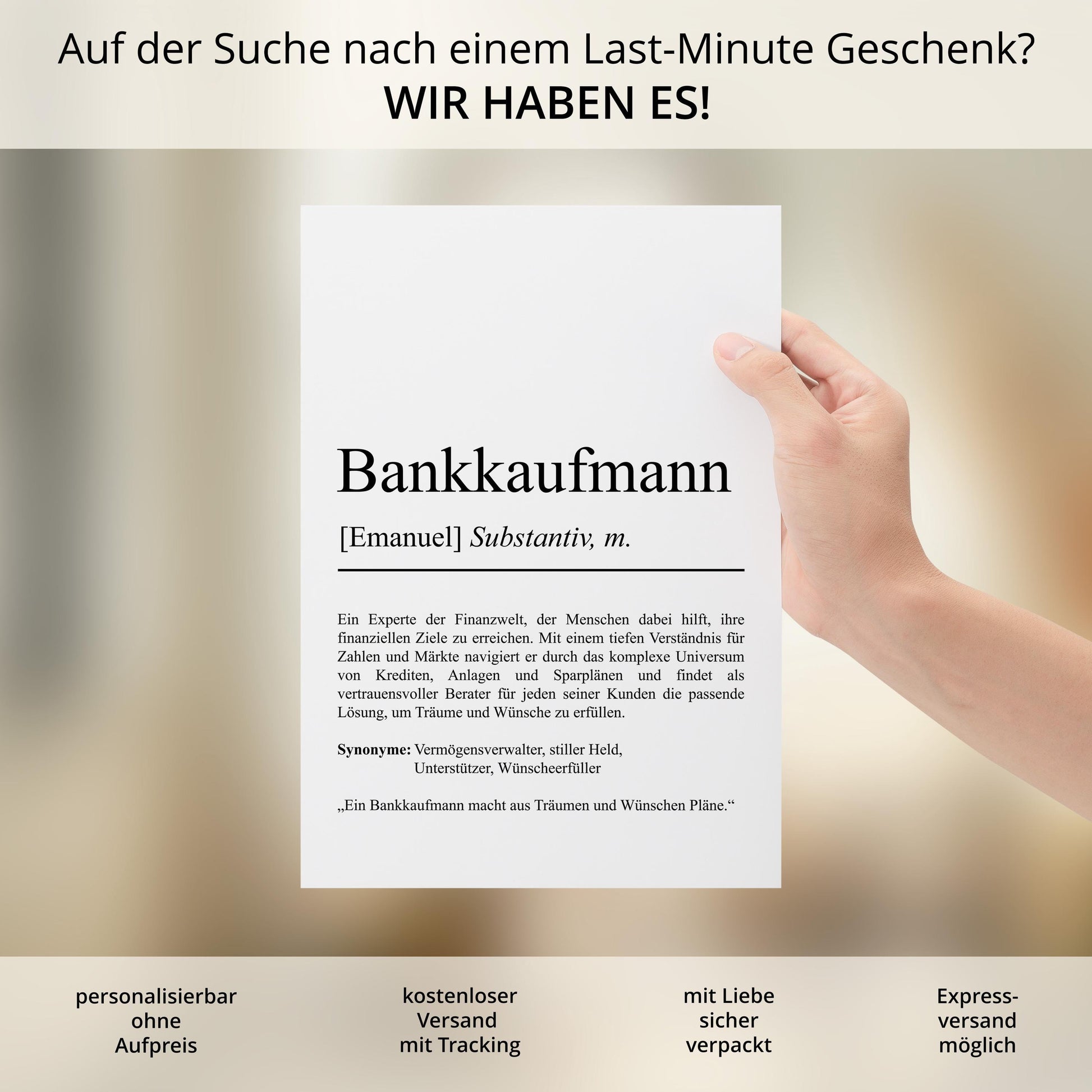 Bankkaufmann Definition Poster personalisierbar mit Namen Beruf Poster Bankkaufmann Geschenk Einzug Geburtstag Geschenk Bankkaufmann Poster