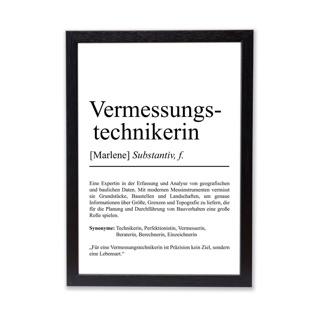 Vermessungstechnikerin Definition Poster personalisierbar mit Namen Beruf Poster Vermesserin Geschenk Einzug Geburtstag Geschenk Vermesserin
