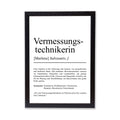 Vermessungstechnikerin Definition Poster personalisierbar mit Namen Beruf Poster Vermesserin Geschenk Einzug Geburtstag Geschenk Vermesserin