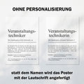 Veranstaltungstechniker Definition Poster personalisierbar mit Namen Beruf Poster Techniker Geschenk Einzug Geburtstag Geschenk Techniker