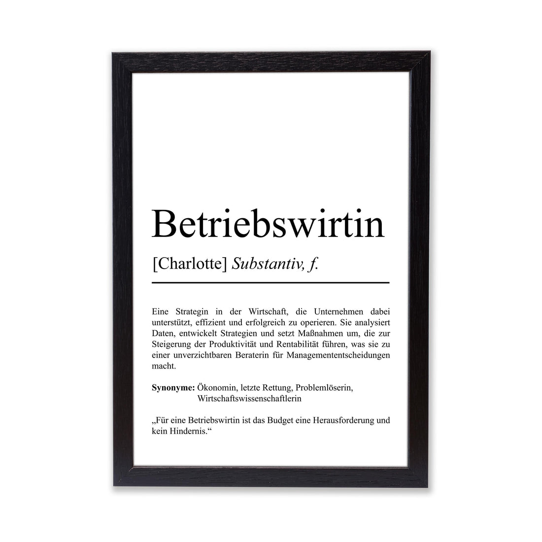 Betriebswirtin Definition Poster personalisierbar mit Namen Beruf Poster Betriebswirtin Geschenk Einzug Geburtstag Geschenk Betriebswirtin