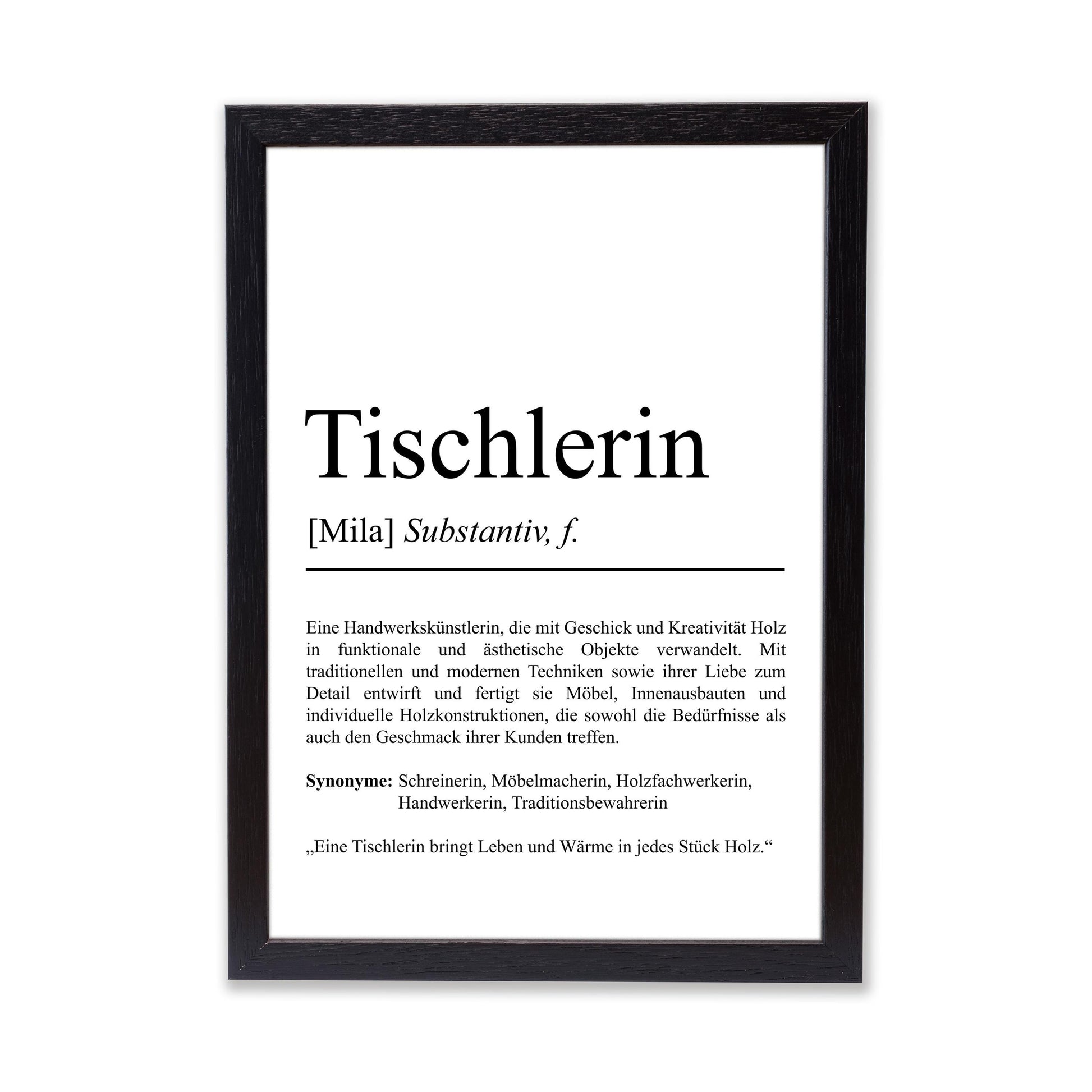 Tischlerin Definition Poster personalisierbar mit Namen Beruf Poster Tischlerin Geschenk Einzug Geburtstag Geschenk Tischlerin Poster Beruf
