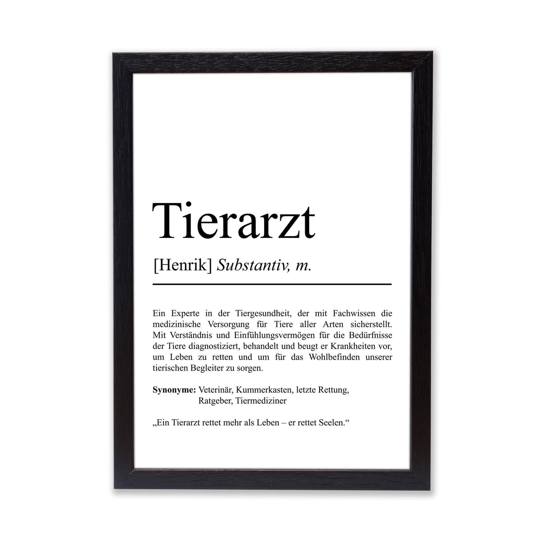 Tierarzt Definition Poster personalisierbar mit Namen Beruf Poster Tierarzt Geschenk Einzug Geburtstag Geschenk Tierarzt Poster Beruf