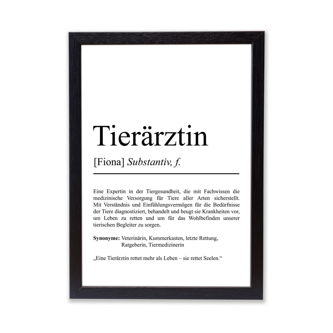 Tierärztin Definition Poster personalisierbar mit Namen Beruf Poster Tierärztin Geschenk Einzug Geburtstag Geschenk Tierärztin Poster Beruf