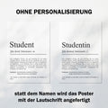 Student Definition Poster personalisierbar mit Namen Studenten Poster Student Geschenk zum Studium Geschenk Einzug Poster Definition