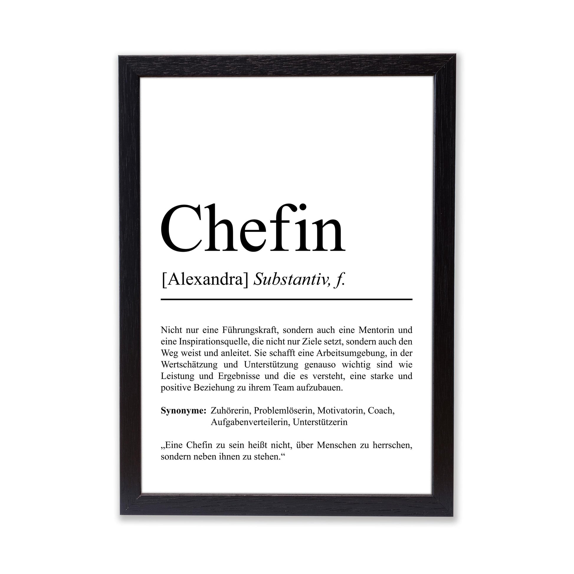 Chefin Definition Poster personalisierbar mit Namen Beruf Poster Chefin Geschenk Einzug Geburtstag Geschenk Chefin Poster Beruf
