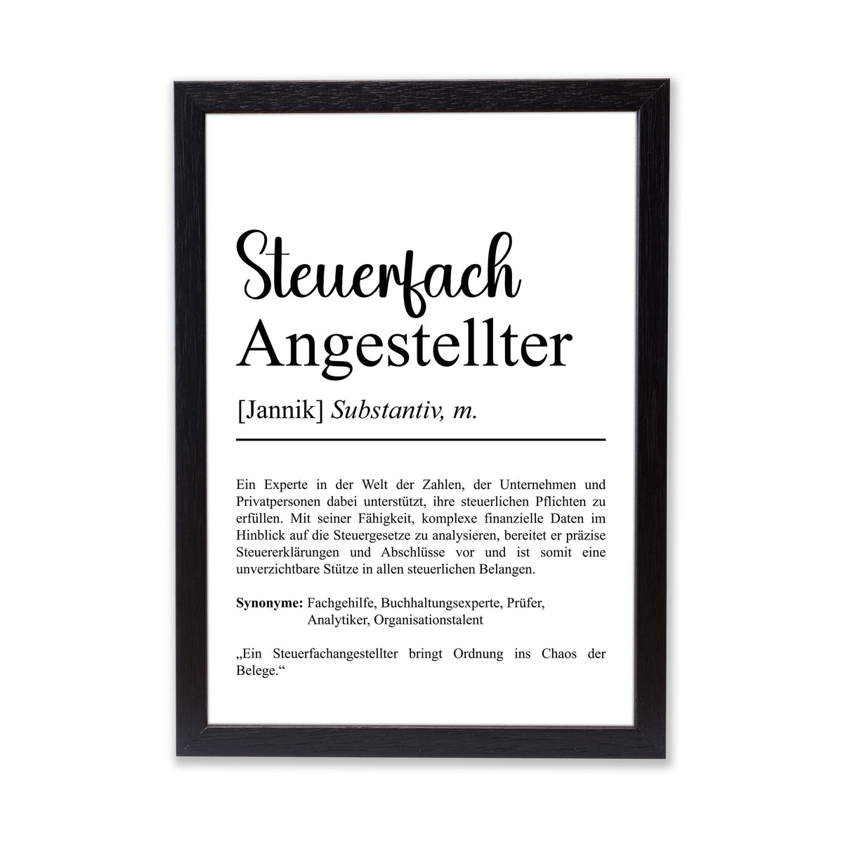 Steuerfachangestellter Definition Poster personalisierbar mit Namen Beruf Poster Geschenk Einzug Geburtstag Geschenk Steuerfachangestellter