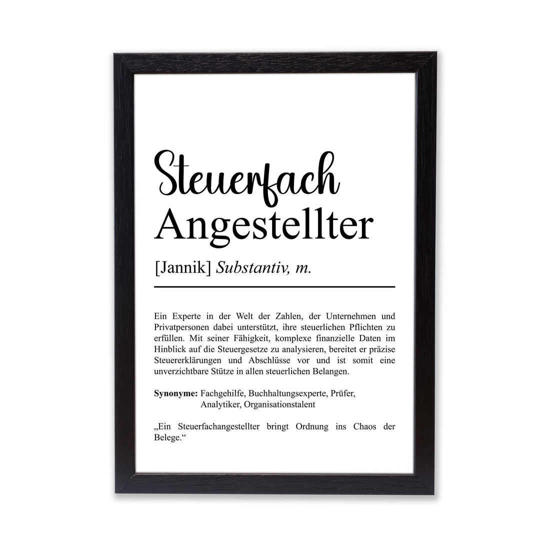 Steuerfachangestellter Definition Poster personalisierbar mit Namen Beruf Poster Geschenk Einzug Geburtstag Geschenk Steuerfachangestellter