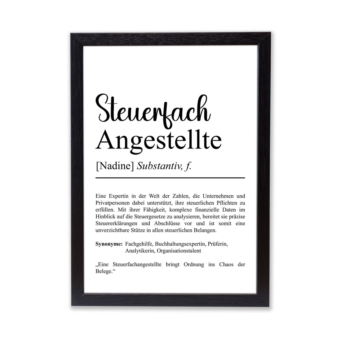 Steuerfachangestellte Definition Poster personalisierbar mit Namen Beruf Poster SFA Geschenk Einzug Geburtstag Geschenk Steuerfachangestellt
