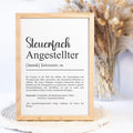 Steuerfachangestellte Definition Poster personalisierbar mit Namen Beruf Poster SFA Geschenk Einzug Geburtstag Geschenk Steuerfachangestellt