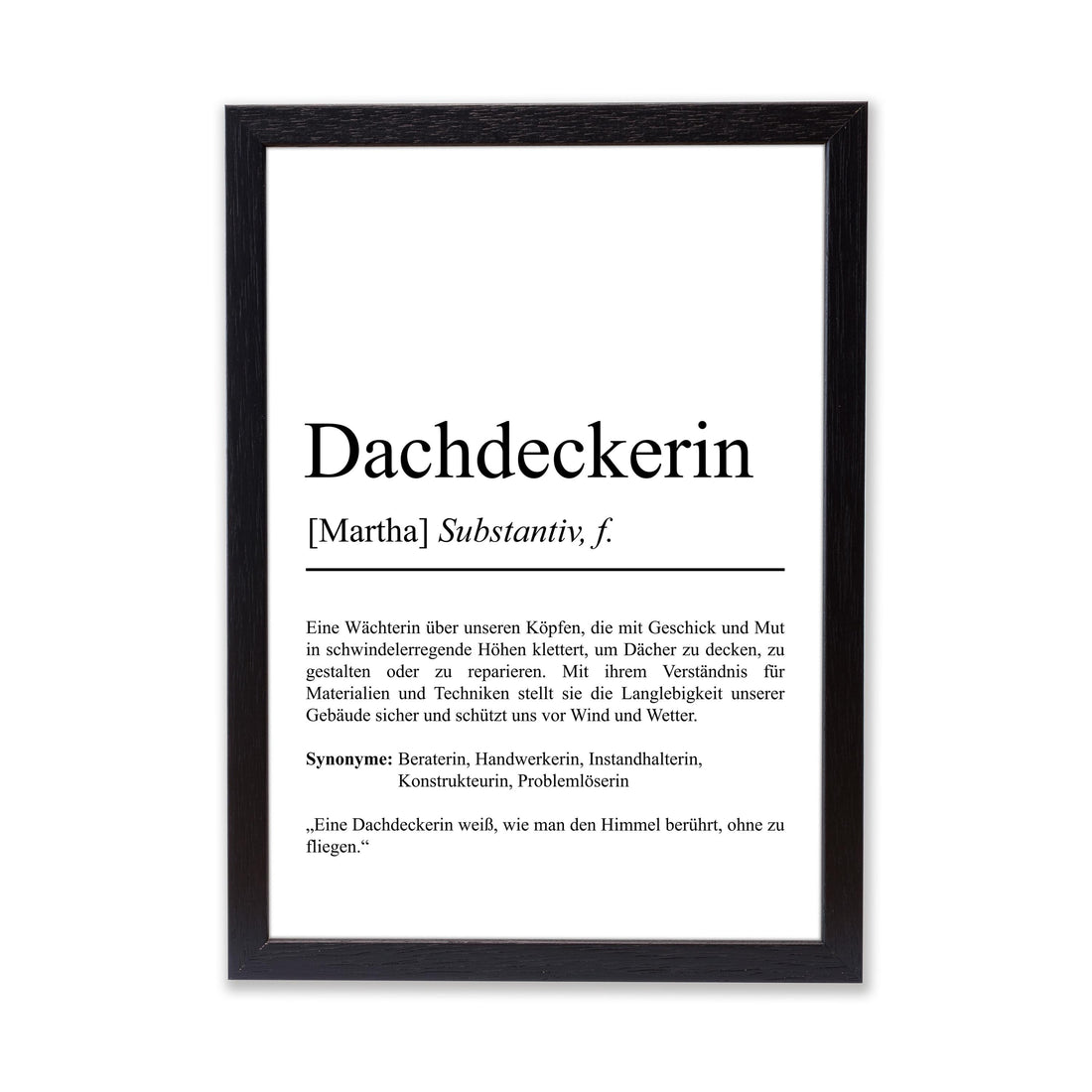 Dachdeckerin Definition Poster personalisierbar mit Namen Beruf Poster Dachdeckerin Geschenk Einzug Geburtstag Geschenk Dachdeckerin Poster