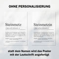 Steinmetzin Definition Poster personalisierbar mit Namen Beruf Poster Steinmetzin Geschenk Einzug Geburtstag Geschenk Steinmetzin Poster