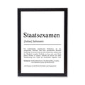 Staatsexamen Definition Poster personalisierbar mit Namen Abschluss Poster Examen Geschenk zum Abschluss Geschenk Examen Poster Definition