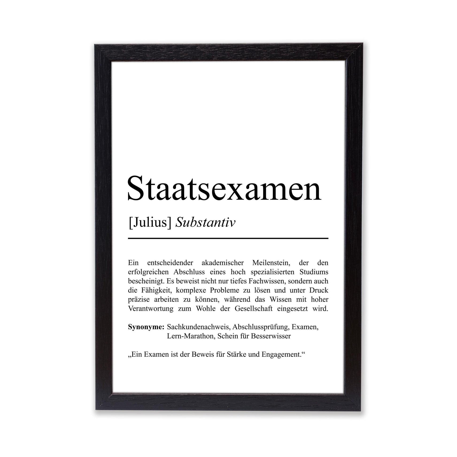 Staatsexamen Definition Poster personalisierbar mit Namen Abschluss Poster Examen Geschenk zum Abschluss Geschenk Examen Poster Definition
