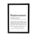 Staatsexamen Definition Poster personalisierbar mit Namen Abschluss Poster Examen Geschenk zum Abschluss Geschenk Examen Poster Definition