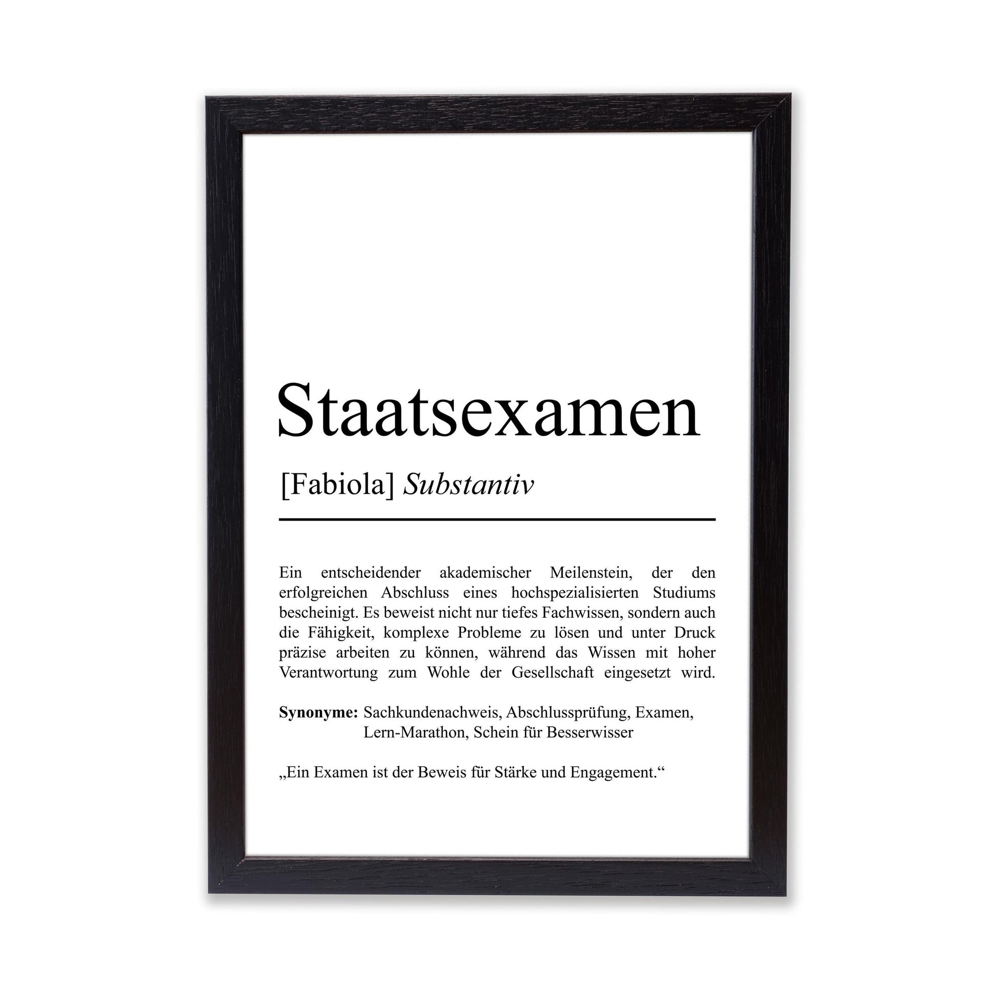 Staatsexamen Definition Poster personalisierbar mit Namen Abschluss Poster Examen Geschenk zum Abschluss Geschenk Examen Poster Definition