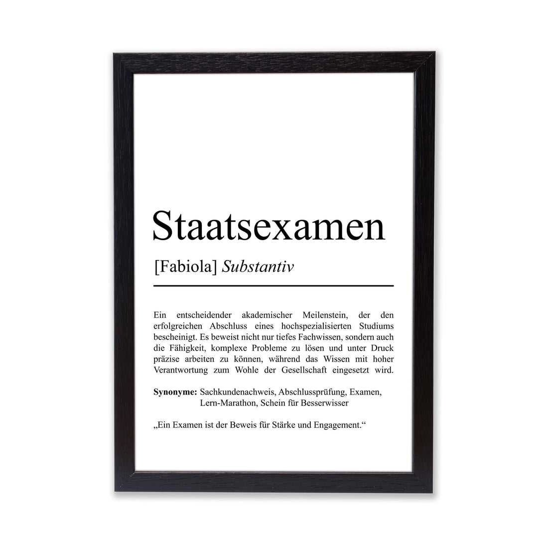 Staatsexamen Definition Poster personalisierbar mit Namen Abschluss Poster Examen Geschenk zum Abschluss Geschenk Examen Poster Definition