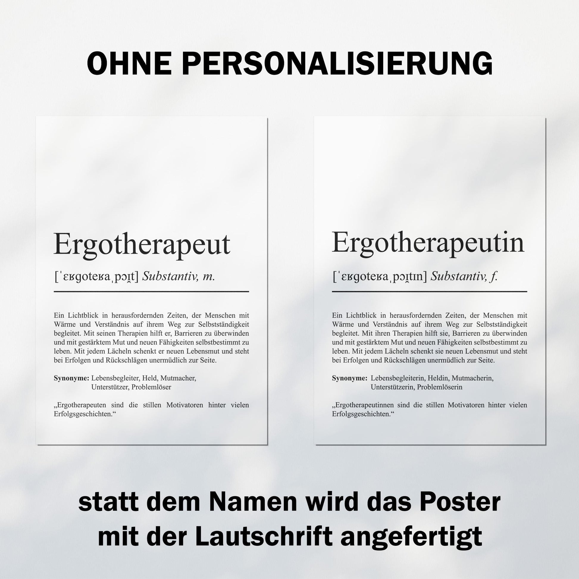 Ergotherapeutin Definition Poster personalisierbar mit Namen Beruf Poster Ergotherapeutin Geschenk Einzug Geburtstag Ergotherapeutin