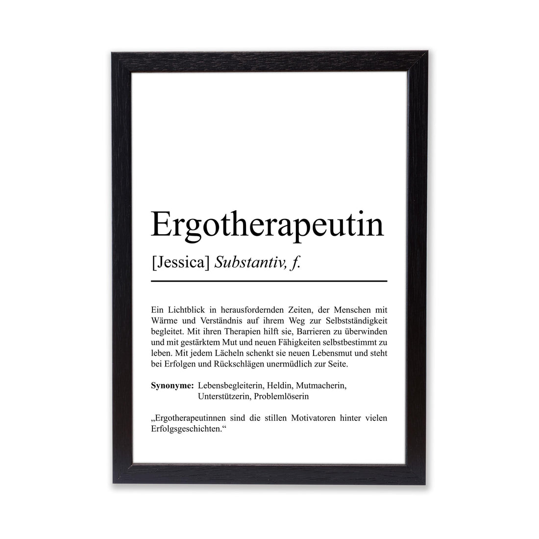Ergotherapeutin Definition Poster personalisierbar mit Namen Beruf Poster Ergotherapeutin Geschenk Einzug Geburtstag Ergotherapeutin