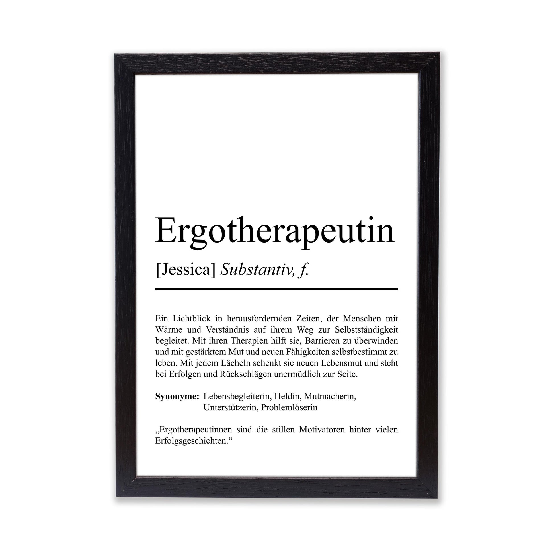 Ergotherapeutin Definition Poster personalisierbar mit Namen Beruf Poster Ergotherapeutin Geschenk Einzug Geburtstag Ergotherapeutin