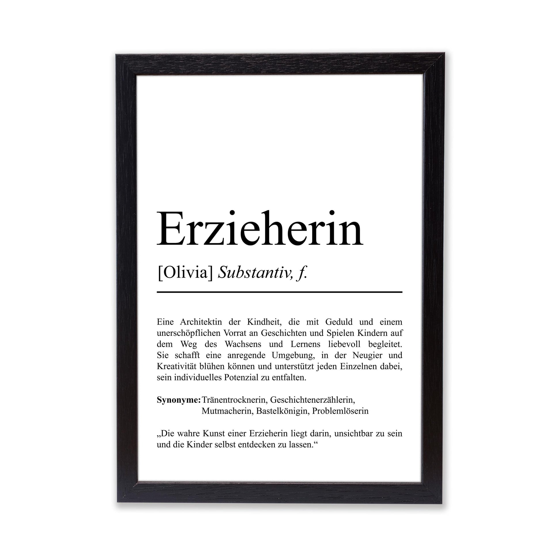 Erzieherin Definition Poster personalisierbar mit Namen Beruf Poster Erzieherin Geschenk Einzug Geburtstag Geschenk Erzieherin Poster Beruf