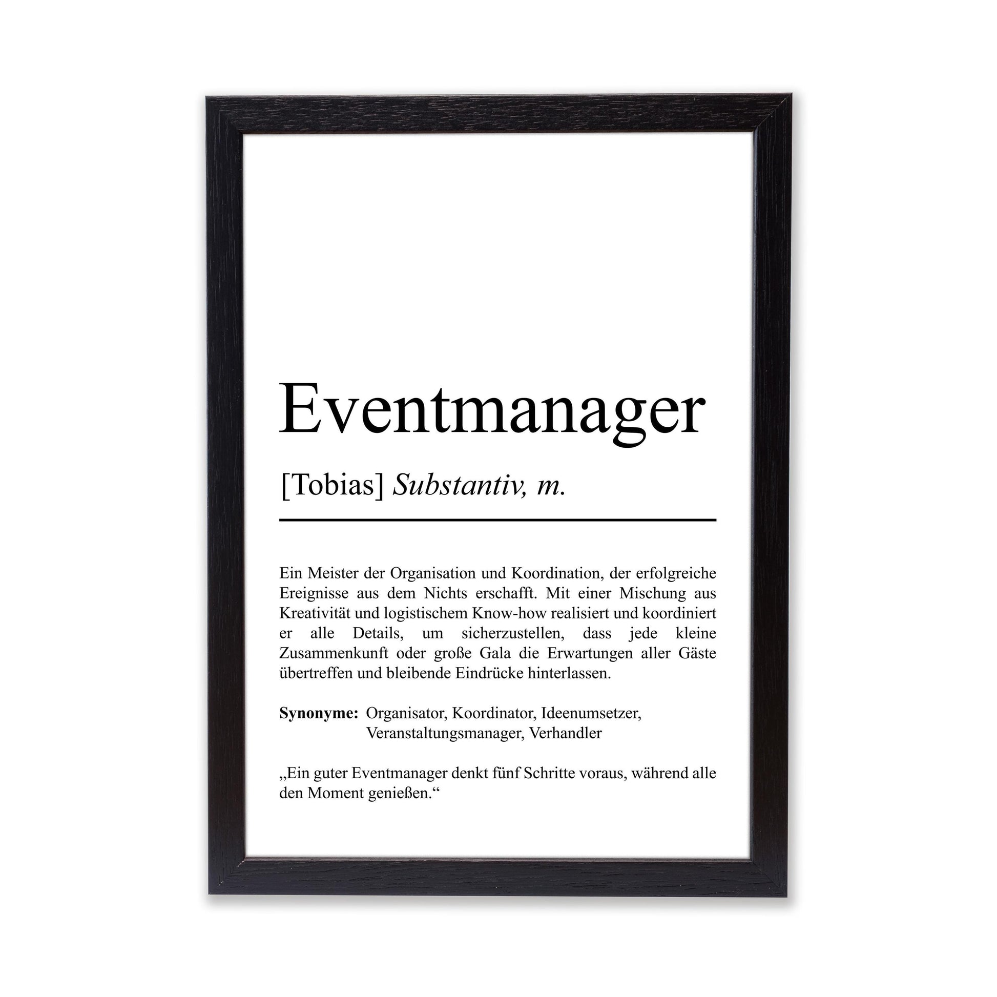 Eventmanager Definition Poster personalisierbar mit Namen Beruf Poster Eventmanager Geschenk Einzug Geburtstag Geschenk Eventmanager