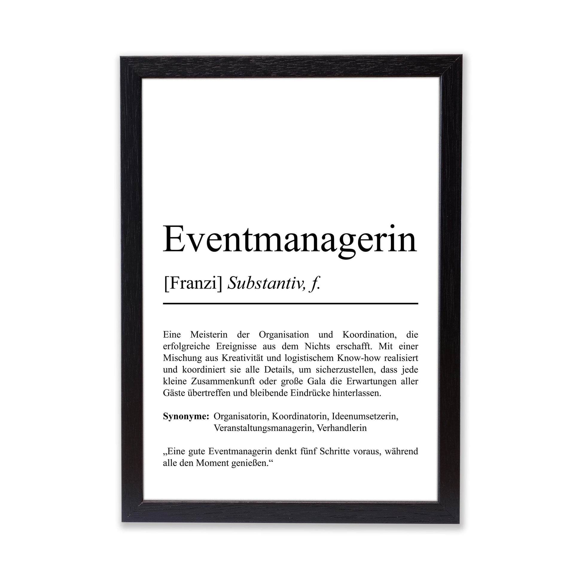 Eventmanagerin Definition Poster personalisierbar mit Namen Beruf Poster Eventmanagerin Geschenk Einzug Geburtstag Geschenk Eventmanagerin