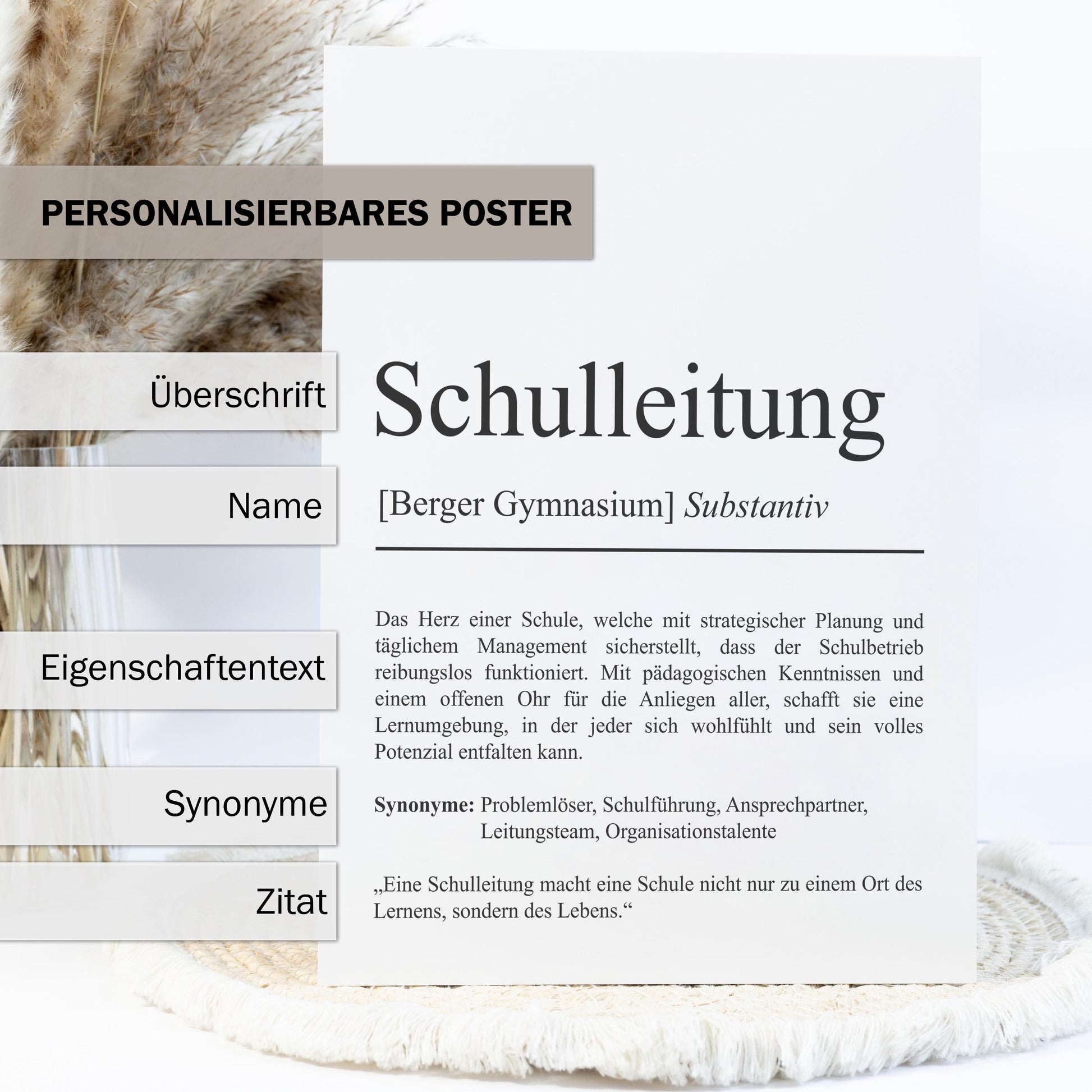 Schulleitung Definition Poster personalisierbar mit Namen Beruf Poster Schulleitung Geschenk Einzug Geburtstag Geschenk Poster Schulleiter