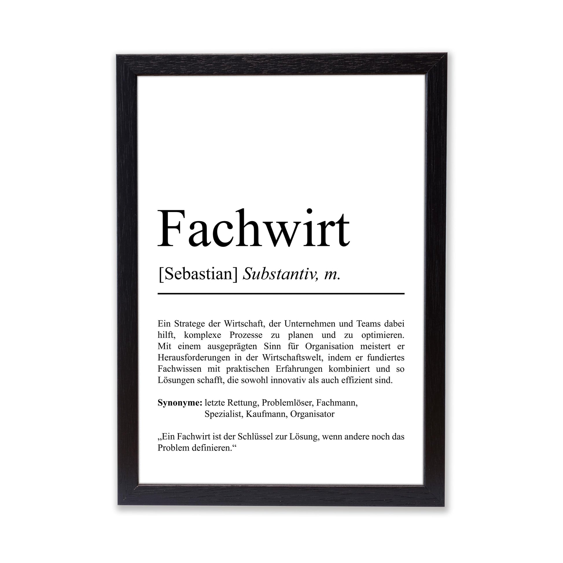 Fachwirt Definition Poster personalisierbar mit Namen Beruf Poster Fachwirt Geschenk Einzug Geburtstag Geschenk Fachwirt Poster